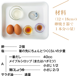 材料(12×18cmの卵焼き器で1本分の量)