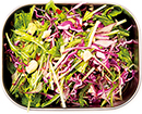 水菜と紫キャベツのピリ辛サラダ